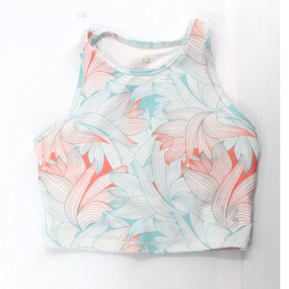 Buff Bunny Womens Sports Bra Size Small Floral Blue